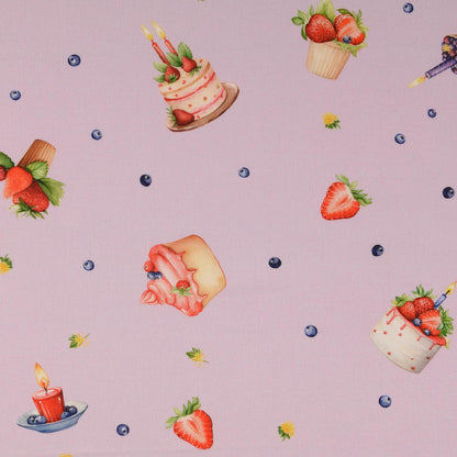 Premium 100% Cotton Fabric - Blueberry Cupcakes