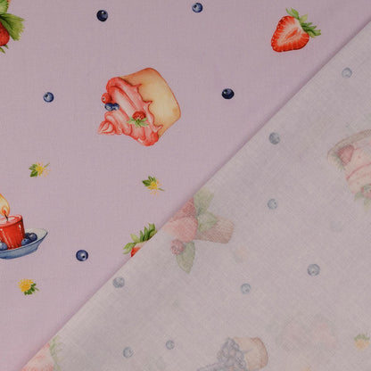 Premium 100% Cotton Fabric - Blueberry Cupcakes