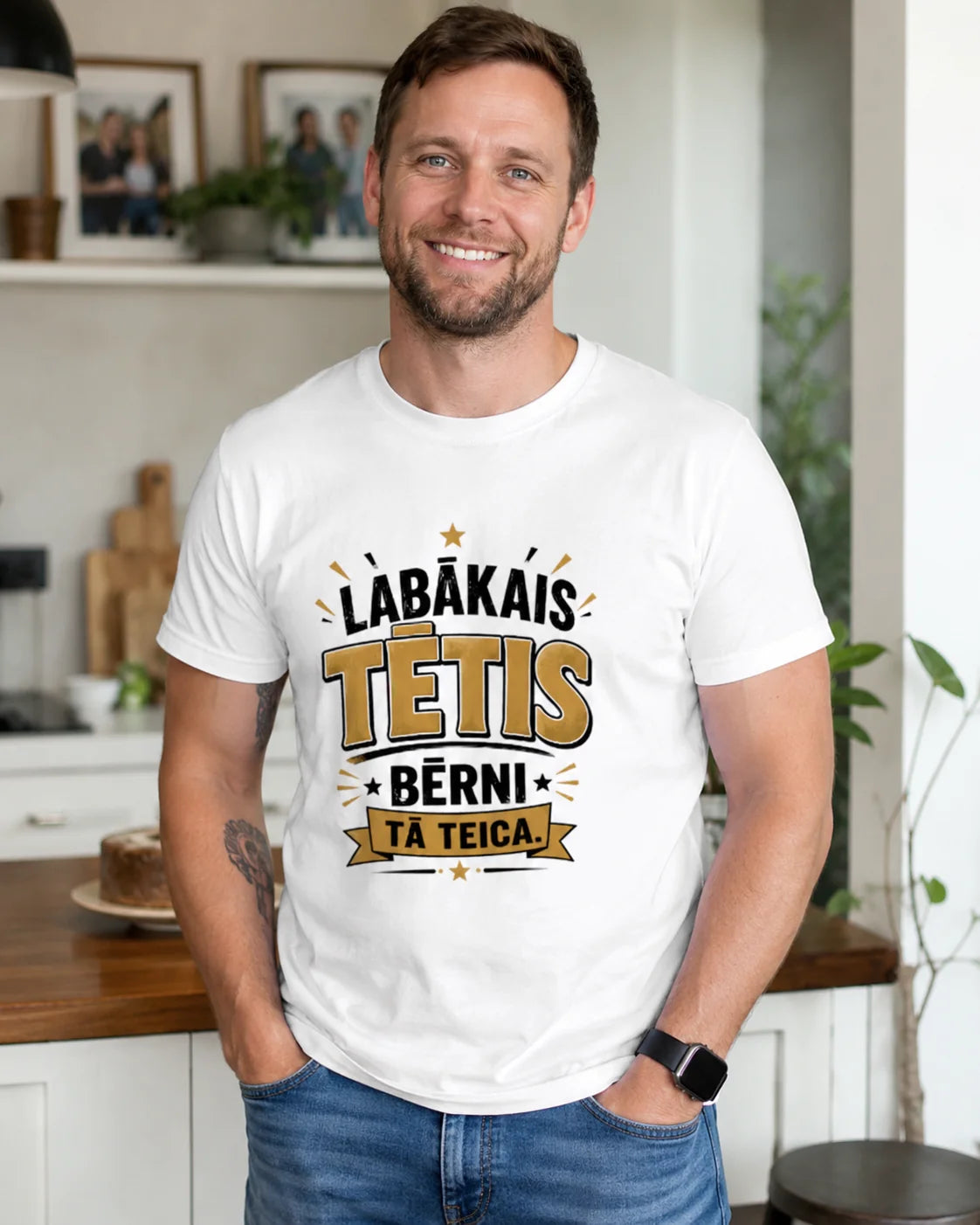 Organiskās kokvilnas T-krekls "Labākais tētis – bērni tā teica!"