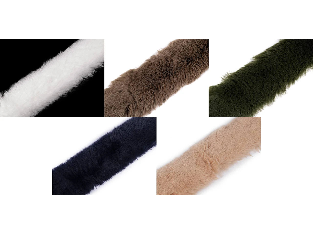 Dekoratīvā mākslīgās kažokādas lenta – 1 m | Apdares mākslīgā kažokāda kapucēm, jakām, tērpiem