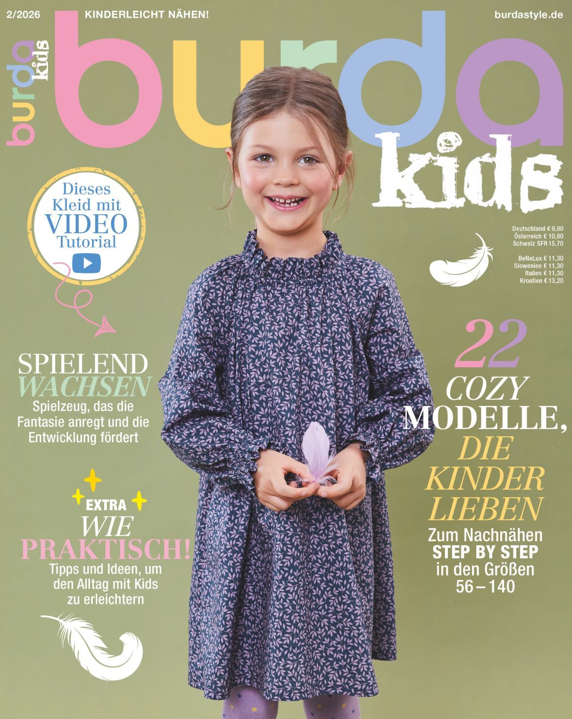 Burda Kids 02/2026 – children's sewing magazine with patterns, in German