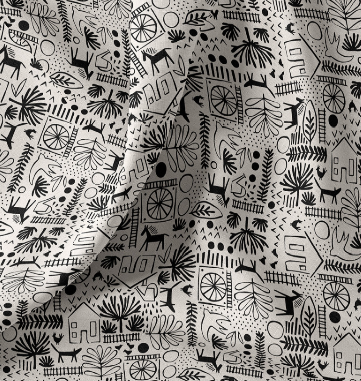Poplin – black and white pattern