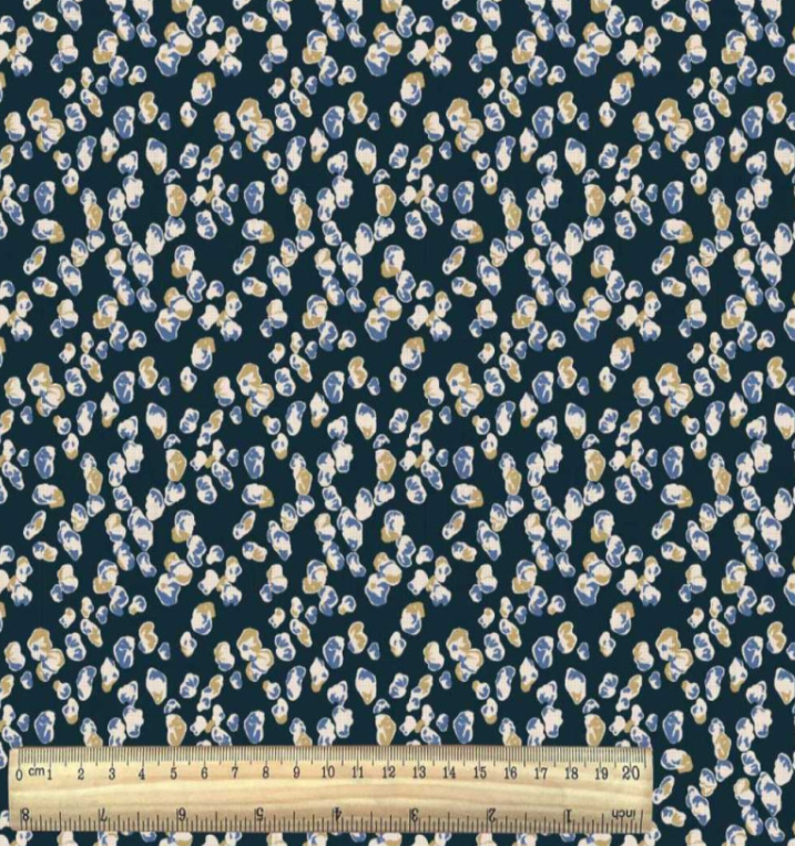100% Viscose Fabric - Blue Pebbles