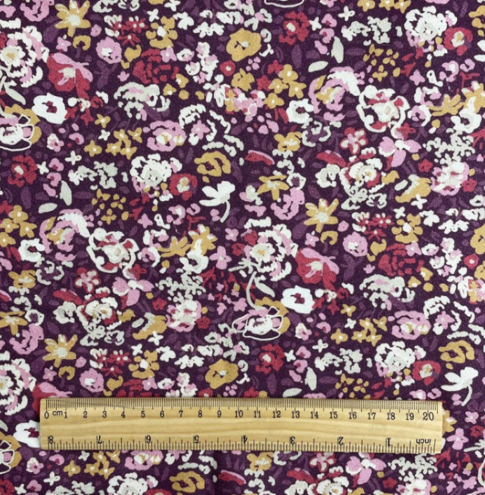 100% Viskozes audums-Vecmāmiņas puķudārzs