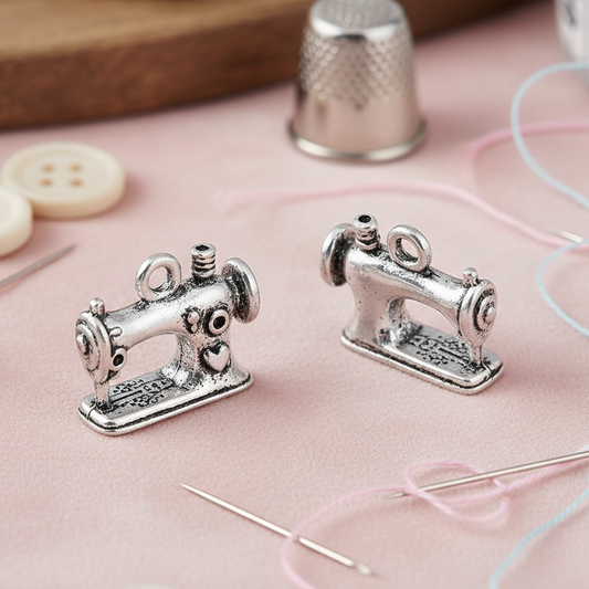 Metāla kulons,dekors – šujmašīna 13 × 16 mm