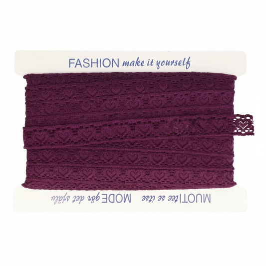 Elastīgā poliamīda mežģīne-2.5 cm purpura