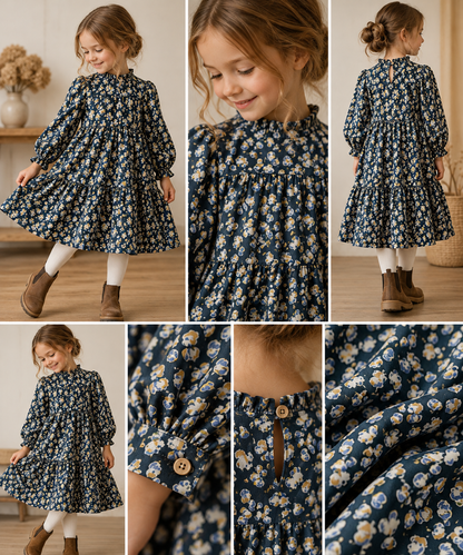 100% Viscose Fabric - Blue Pebbles