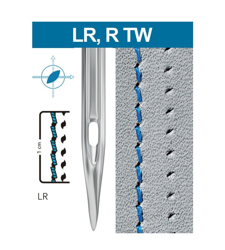 Attēls ar Adatas rūpnieciskajām šujmašīnām SCHMETZ 134 LR - ādai (10gab.) – pieejams Šarlotes audumi