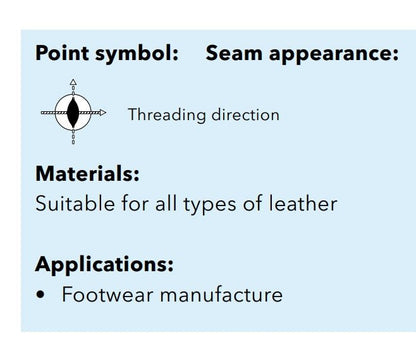 Image des aiguilles pour machines à coudre industrielles SCHMETZ 134 S pour cuir (10 pièces) – disponible chez Šarlotes audumi