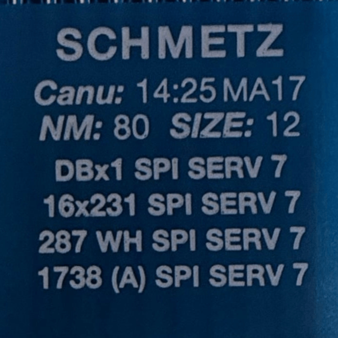 Adatas rūpnieciskajām šujmašīnām SCHMETZ DBx1 SPI SERV 7 – blīviem un plāniem audumiem (10gab.)