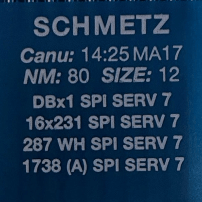 Adatas rūpnieciskajām šujmašīnām SCHMETZ DBx1 SPI SERV 7 – blīviem un plāniem audumiem (10gab.)