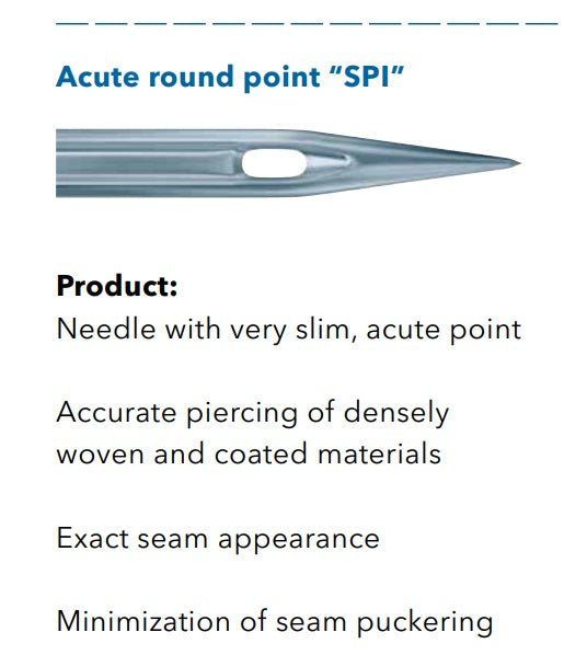 Attēls ar Adatas rūpnieciskajām šujmašīnām SCHMETZ DBx1 SPI SERV 7 – blīviem un plāniem audumiem (10gab.) – pieejams Šarlotes audumi