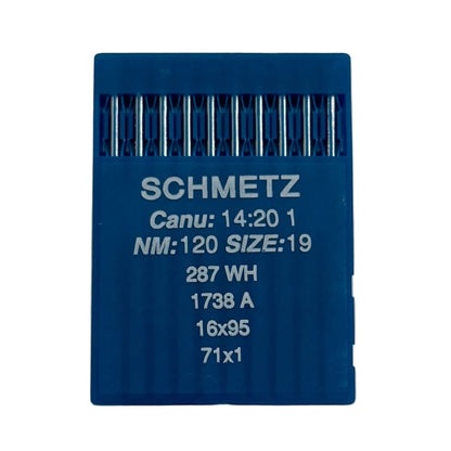 Attache avec les aiguilles industrielles SCHMETZ DBx1 - universelles (10 pcs) – disponible chez Šarlotes audumi
