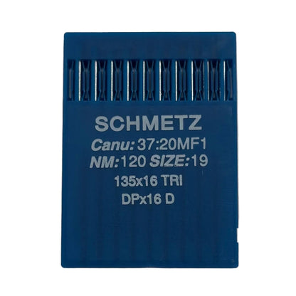 Attēls avec les aiguilles pour machines à coudre industrielles SCHMETZ DPx17 D - cuir (10 pièces) – disponible chez Šarlotes audumi