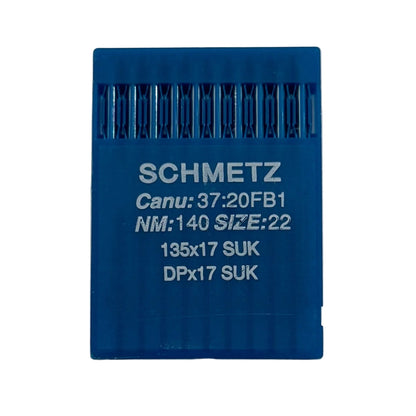 Image d’aiguilles pour machines à coudre industrielles SCHMETZ DPX17 SUK – pour maille et jean (10 pièces) – disponible chez Šarlotes audumi