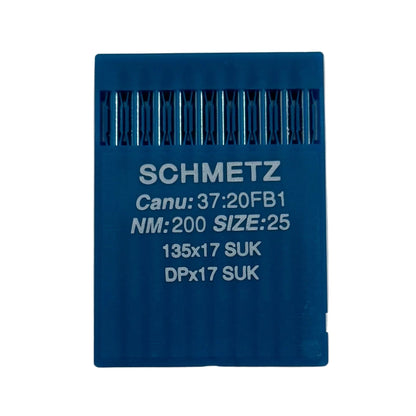 Image des aiguilles industrielles pour machines à coudre SCHMETZ DPX17 SUK – pour la maille et le jean (10 pièces) – disponible chez Šarlotes audumi