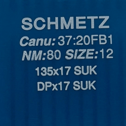 Image des aiguilles industrielles SCHMETZ DPX17 SUK pour machines à coudre – pour jersey et denim (10 pièces) – disponible chez Šarlotes audumi
