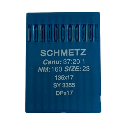 Image avec aiguilles pour machines à coudre industrielles SCHMETZ DPX17 - universelles (10 pcs) – disponible chez Šarlotes audumi