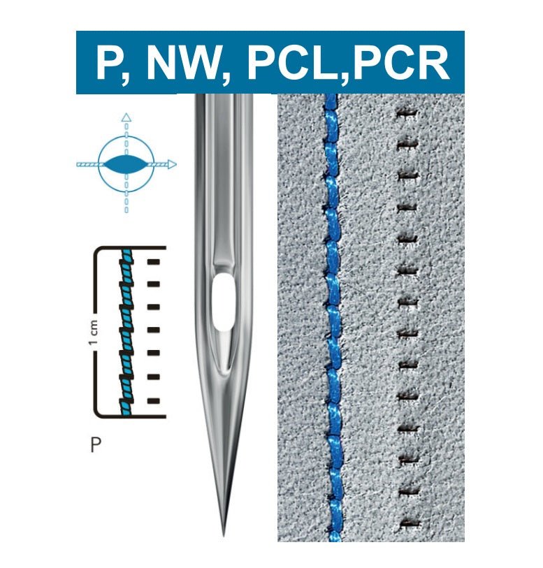 Attēls ar Adatas rūpnieciskajām šujmašīnām SCHMETZ DPx5 P - ādai (10gab.) – pieejams Šarlotes audumi