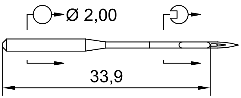 Attēls ar Adatas rūpnieciskajām šujmašīnām SCHMETZ DPx5 SES – trikotāžai un sporta apģērbam (10gab.) – pieejams Šarlotes audumi