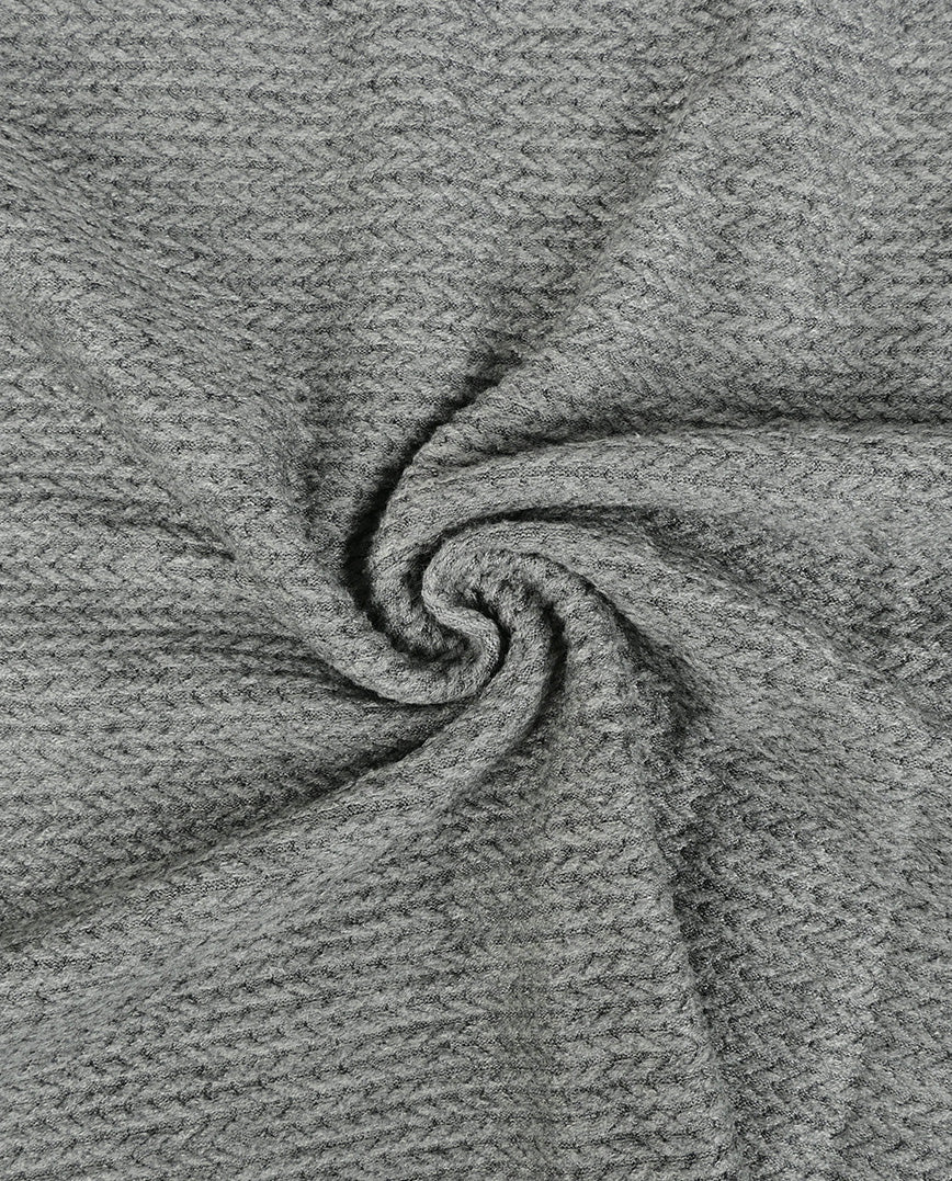 Attēls ar Adīts žakarda audums ar pīnēm - pelēks tonis 350 g/m² – pieejams Šarlotes audumi