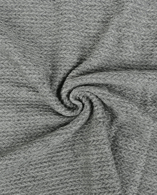 Attēls ar Adīts žakarda audums ar pīnēm - pelēks tonis 350 g/m² – pieejams Šarlotes audumi