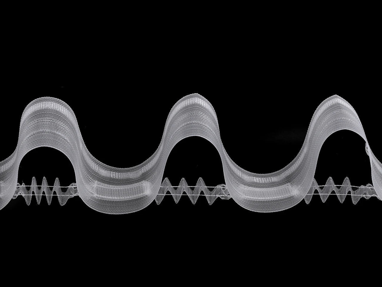 Attēls ar Aizkaru lente ar vilnīšu efektu 50 mm – pieejams Šarlotes audumi