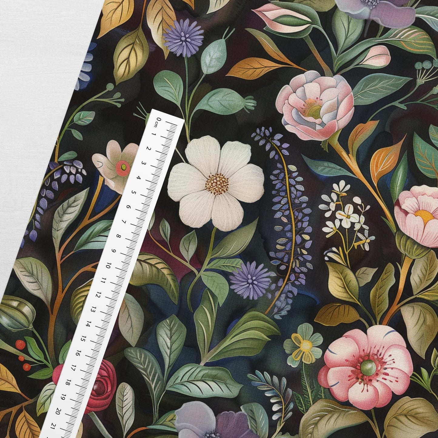 Puuvillane silmustrikotaaž – salapärane heinamaa 250 g/m²