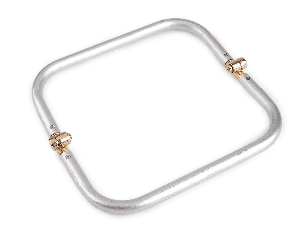 Image of aluminum bag frame with gold clasp 20 × 19 cm – available at Šarlotes audumi