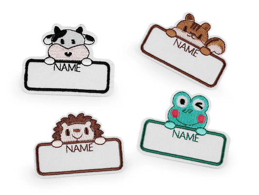 Attēls ar Auduma etiķete ar vārda vietu – uzlīmējama – pieejams Šarlotes audumi