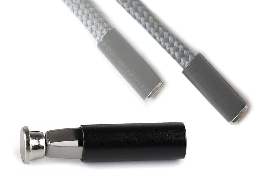 Attēls ar Auklas nobeiguma uzgalis ar fiksatoru Ø5 mm, 4 gab. – praktisks un estētisks risinājums – pieejams Šarlotes audumi