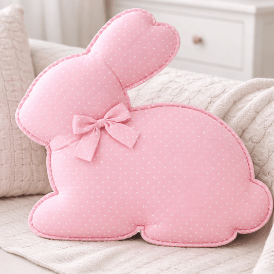 Attēls ar BEZMAKSAS zaķa spilventiņa piegrieztne (PDF) – pieejams Šarlotes audumi