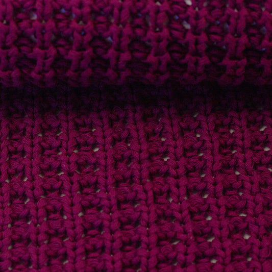 Attēls ar Biezs 100% kokvilnas adījums - bordo 615 g/m² – pieejams Šarlotes audumi