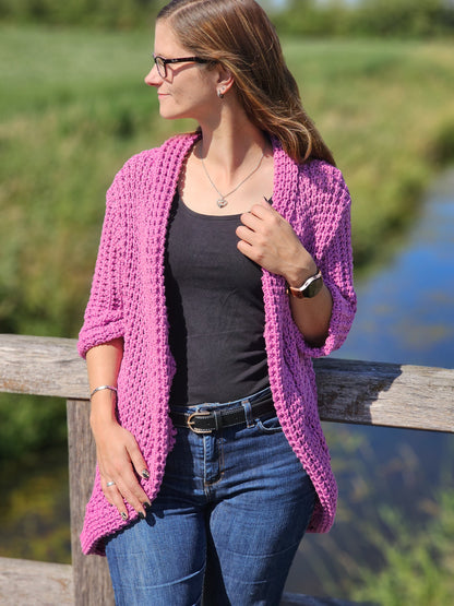 Image with Thick 100% cotton knit - pink 615 g/m² – available at Charlotte Fabrics
