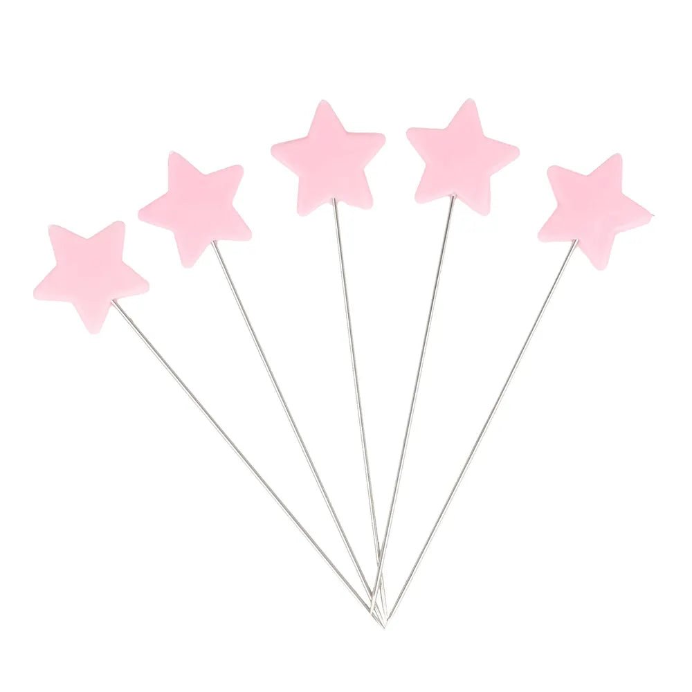Image of BOHIN star-head pins 42 mm – pink, 100 pcs. – available online at Šarlotes audumi