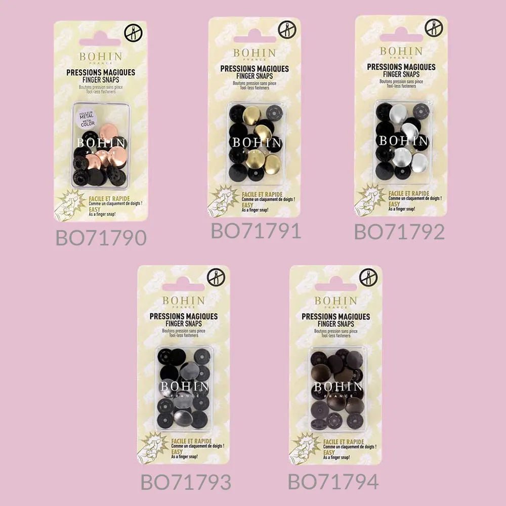 Image of BOHIN Magic snap fasteners without pliers 14 mm – Rose Gold, 4 pcs. – available online at Charlotte's Fabrics