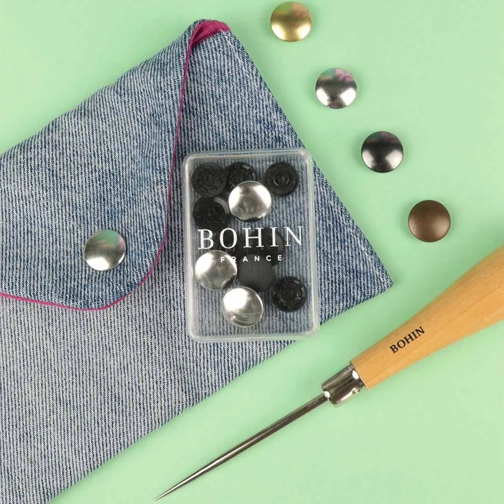 Image of BOHIN Magic snap fasteners without pliers 14 mm – Rose Gold, 4 pcs. – available online at Charlotte's Fabrics
