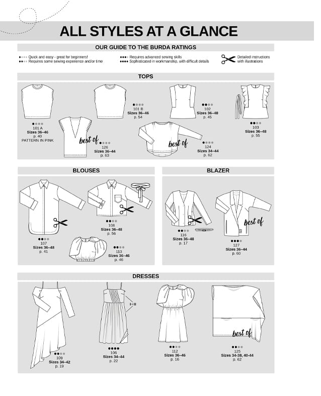 Attēls ar Burda Style 03/2026 - ENG – pieejams Šarlotes audumi
