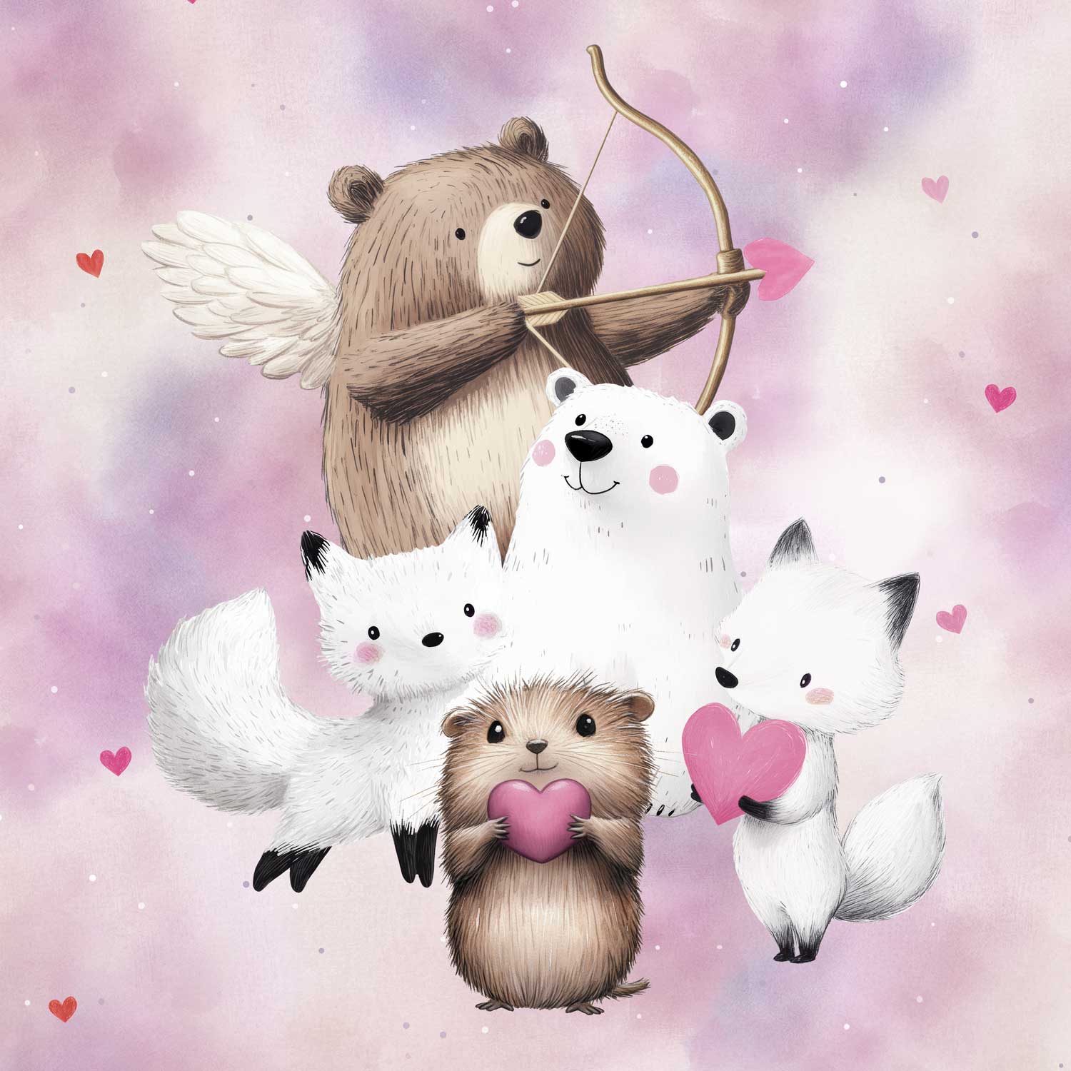 Attēls ar Cilpiņtrikotāžas panelis 40x50 cm - mīlestība virmo gaisā 250 g/m² – pieejams Šarlotes audumi