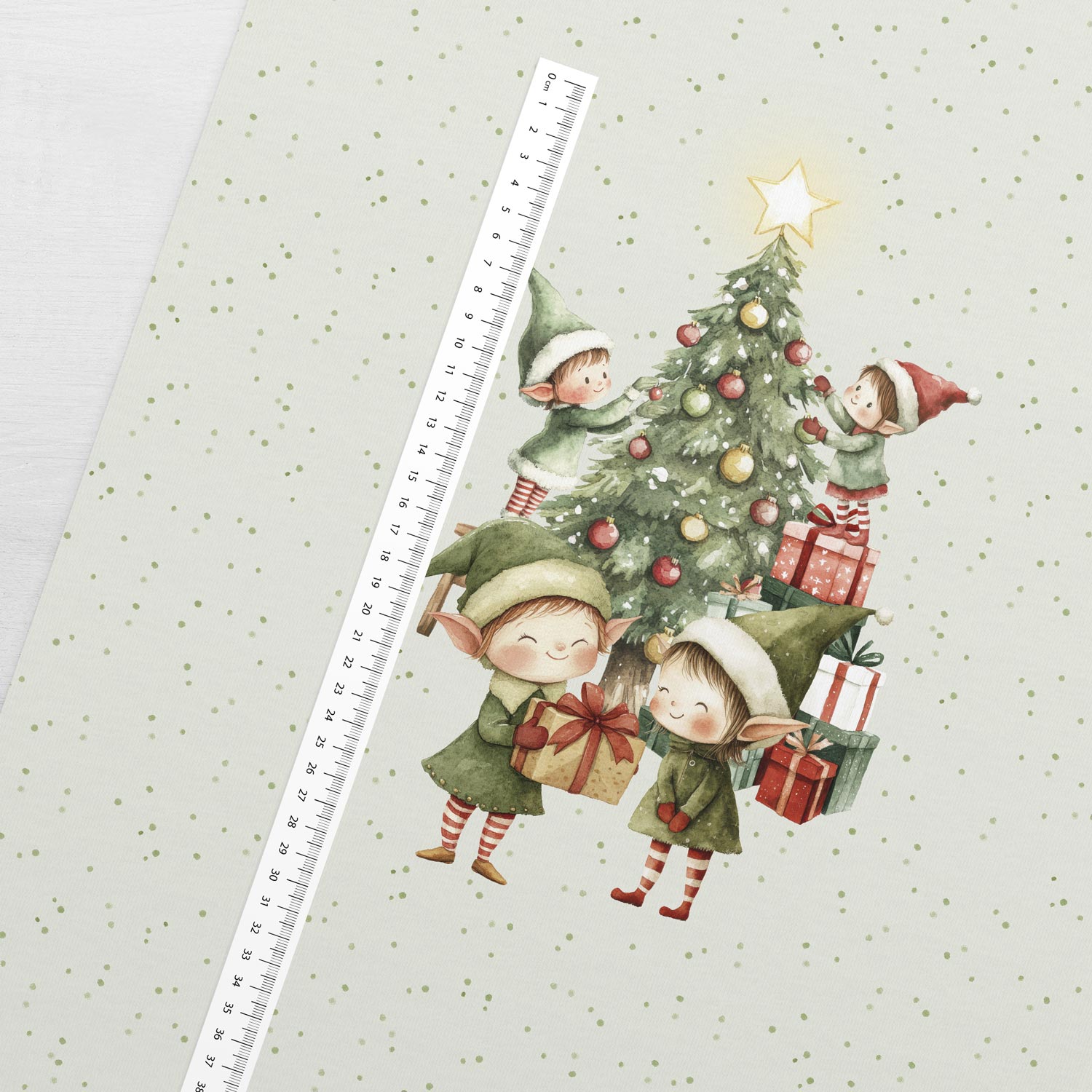 Attēls ar Cilpiņtrikotāžas panelis 40x50 cm - rūķīši 250 g/m² – pieejams Šarlotes audumi