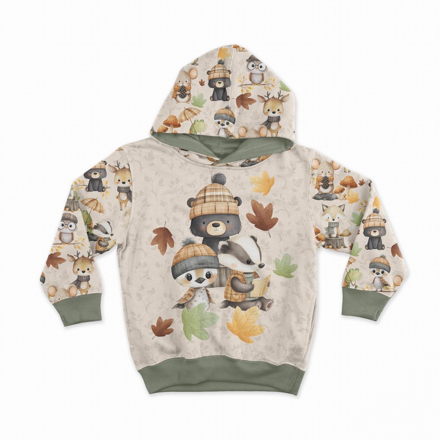 Attēls ar Cilpiņtrikotāžas panelis 40x50 cm - zvēri cepurēs un šallēs 250 g/m² – pieejams Šarlotes audumi