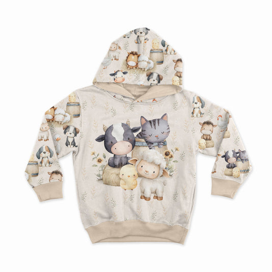 Attēls ar Cilpiņtrikotāžas panelis - jautrā fermas draugu kompānija 250 g/m² | Dizains - 02 – pieejams Šarlotes audumi