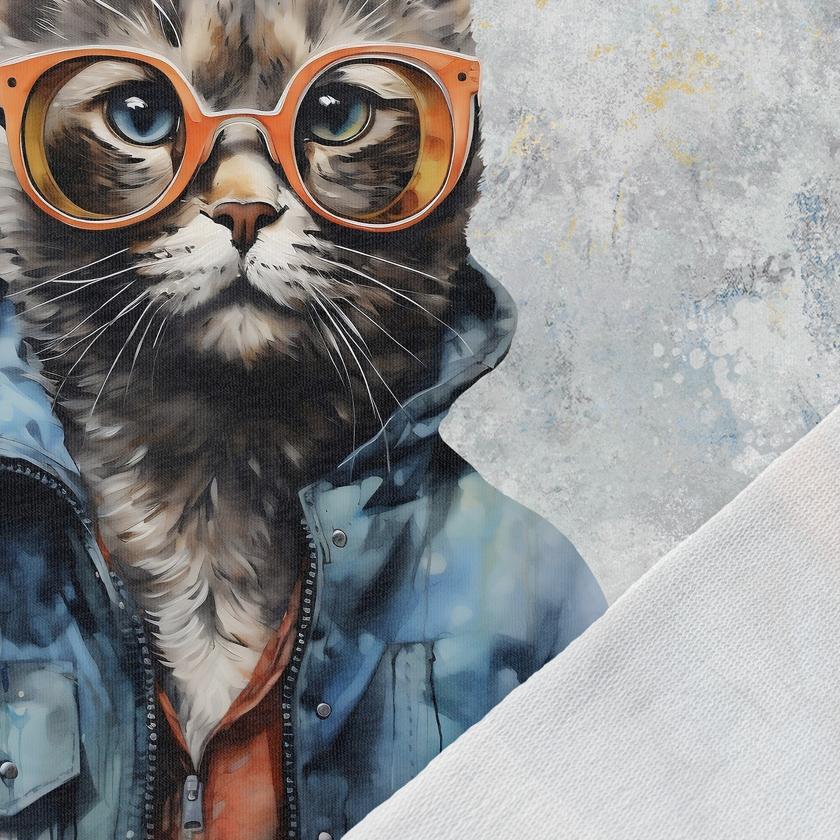 Attēls ar Cilpiņtrikotāžas panelis - šarmantais kaķis 250 g/m² | Dizains - 01 – pieejams Šarlotes audumi