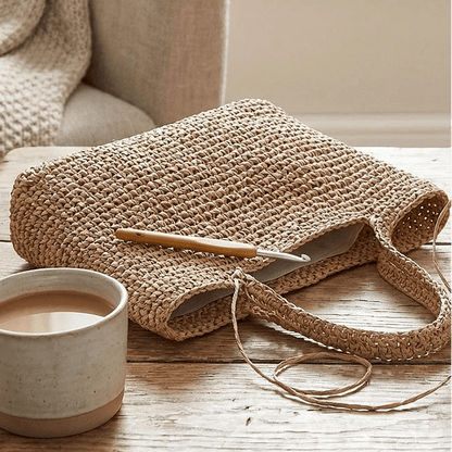 Corde en raphia naturel pour tricot et crochet Ø2 mm – disponible chez Šarlotes audumi