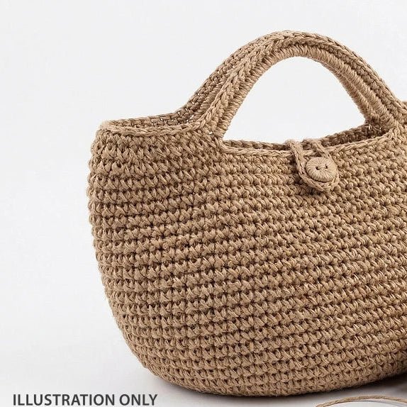 Image avec cordon de raphia naturel pour tricot et crochet Ø2 mm – disponible chez Šarlotes audumi