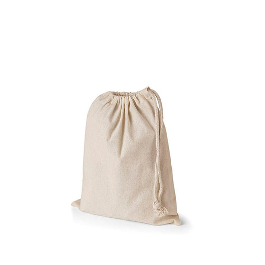 Attēls ar Dabīgas kokvilnas maisiņš ar savelkamu auklu 24×30 cm 140 g/m² – pieejams Šarlotes audumi