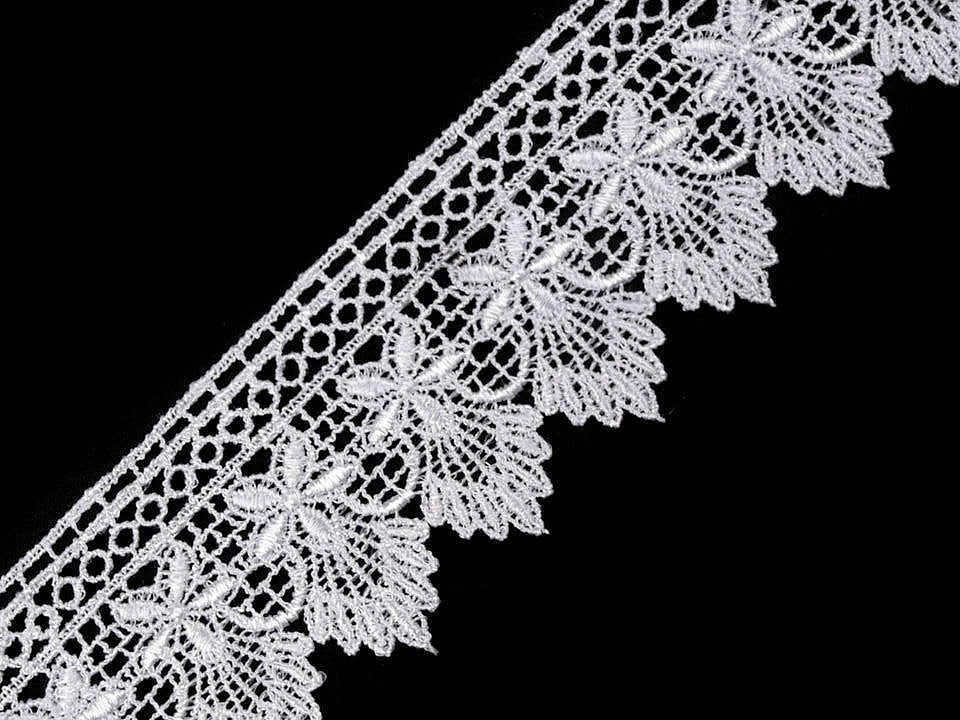 Image de ruban décoratif en dentelle 55 mm - blanc – disponible chez Šarlotes audumi