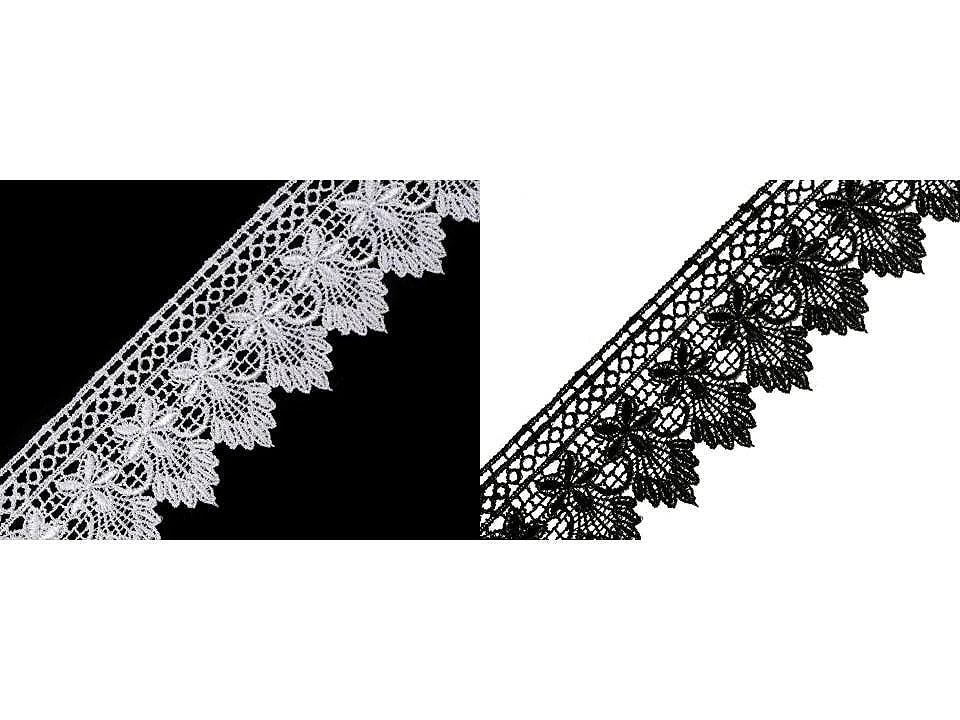 Image d’un ruban en dentelle décorative 55 mm - noir – disponible chez Šarlotes audumi