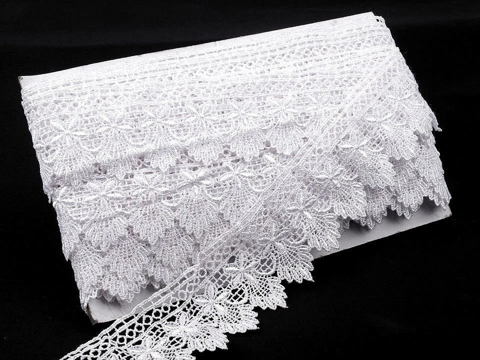 Image de ruban dentelle décoratif 55 mm - noir – disponible chez Šarlotes audumi