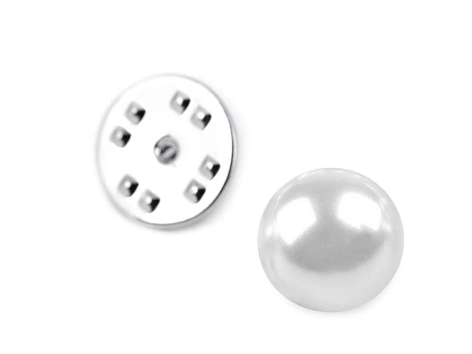 Attēls ar Dekoratīvā pērļu piespraude / poga | Ø10 mm – pieejams Šarlotes audumi